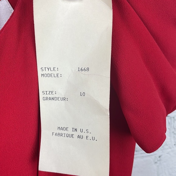 EN FRANCAIS by Huey Waltzer NWT Red Off the Shoulder Cocktail Vntg Dress size 10 - Picture 7 of 7